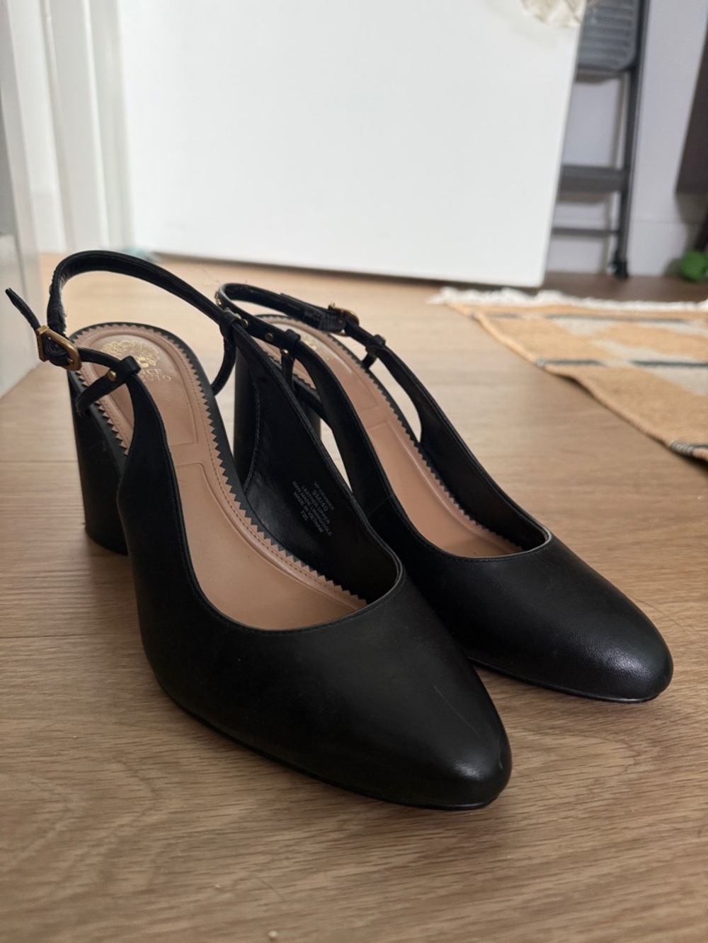 Black Slingback Block Heel Pumps - Vince Camuto